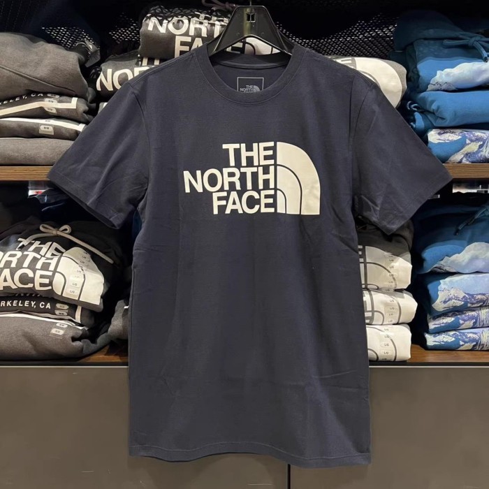 เสื้อยืดคอกลม TNF คอตตอนบรีฟเวอร์ชั่นอเมริกันเรโทร สไตล์หลวมๆ