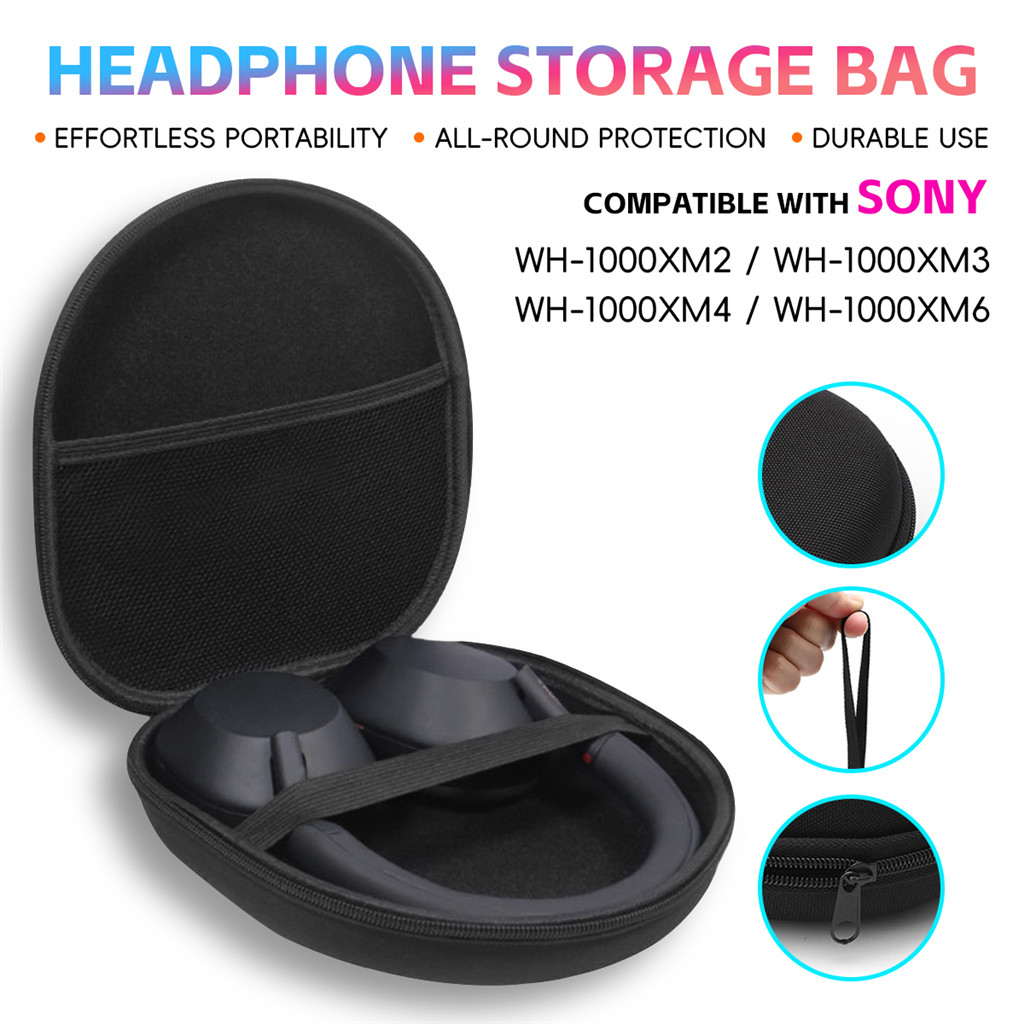 ใช้งานร่วมกับ Sony WH 1000XM2 1000XM3 1000XM4 1000XM6 หูฟังสีดํากระเป๋าเก็บตาข่ายสําหรับ Gym Travel