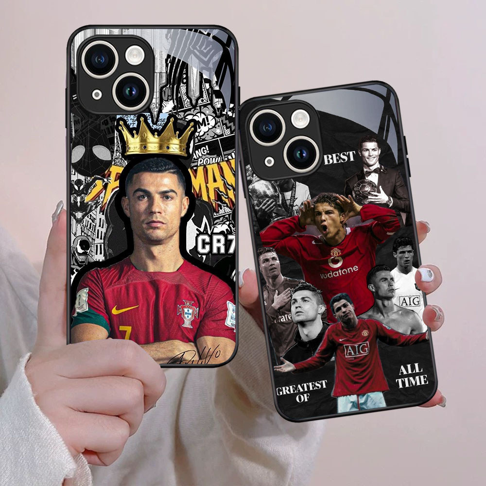 FB-44 Ronaldo CR7 HD Glass Case สําหรับ iPhone 13 11 12 Mini Pro Max