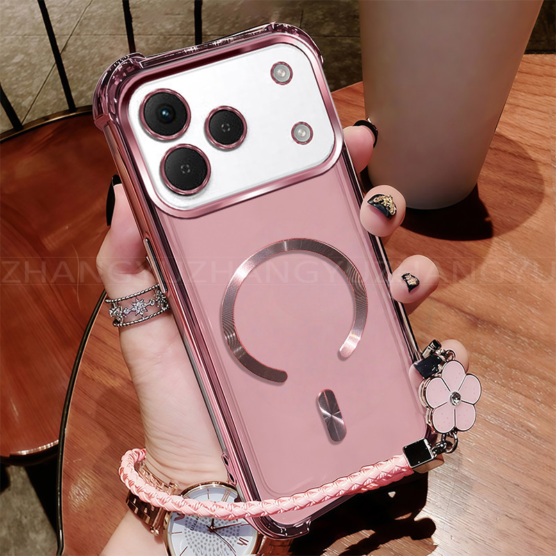 เหมาะสําหรับเคสโทรศัพท์ Tecno SPARK 50 ใหม่แม่เหล็กชาร์จไร้สาย C-แหวนสี่มุมกันกระแทกเคสโทรศัพท์เชือก