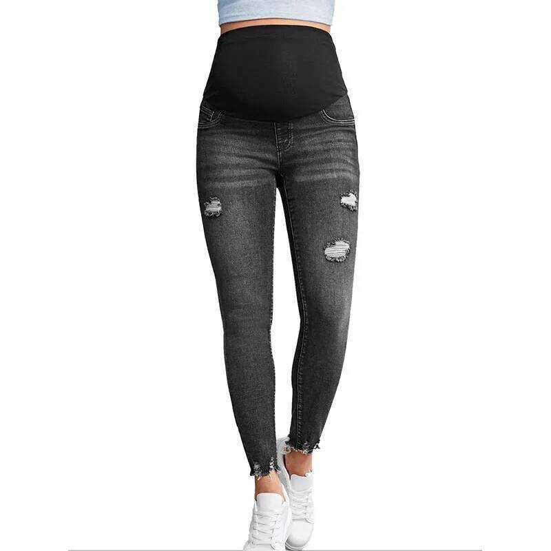 ▥ Maternity Jeans Pants Pregnant Women Nursing Long Prop Belly Legging Skinny Clothes For Pregn