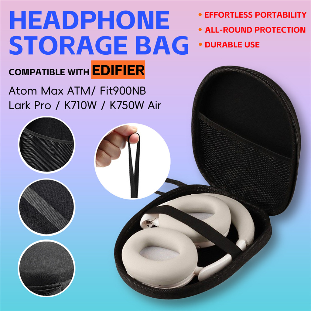 เข้ากันได้กับ EDIFIER Atom Max ATM/ Fit900NB / Lark Pro / K710W / K750W Air Black EVA Headphone Port