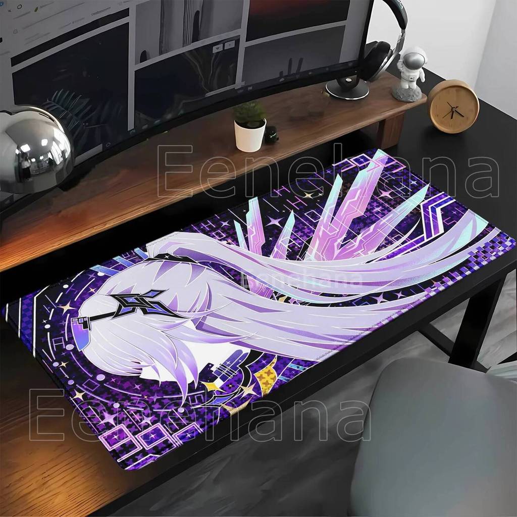 HSR Honkai Star Rail Silver Wolf LV.999 แผ่นรองเมาส์ XXL ขนาดใหญ่ใหม่ลื่นคีย์บอร์ดอะนิเมะสาว Kawaii 