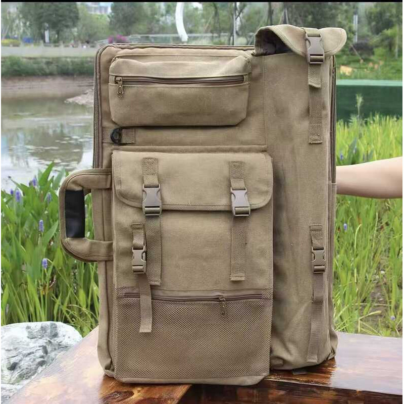 2026 Large capacity 52cm*72cm canvas sketch bag, 4-open A2 art bag, art bag, drawing board, freehand