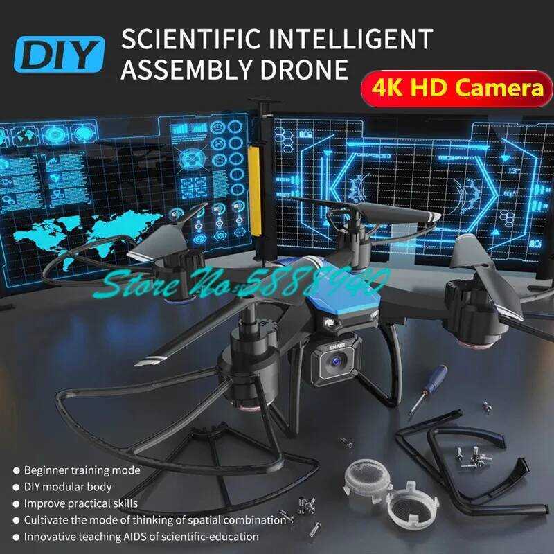 C DIY Handmade Science Ching Assemble Remote Control Drone 100M Smart Fixed Height Headless 3D Roll