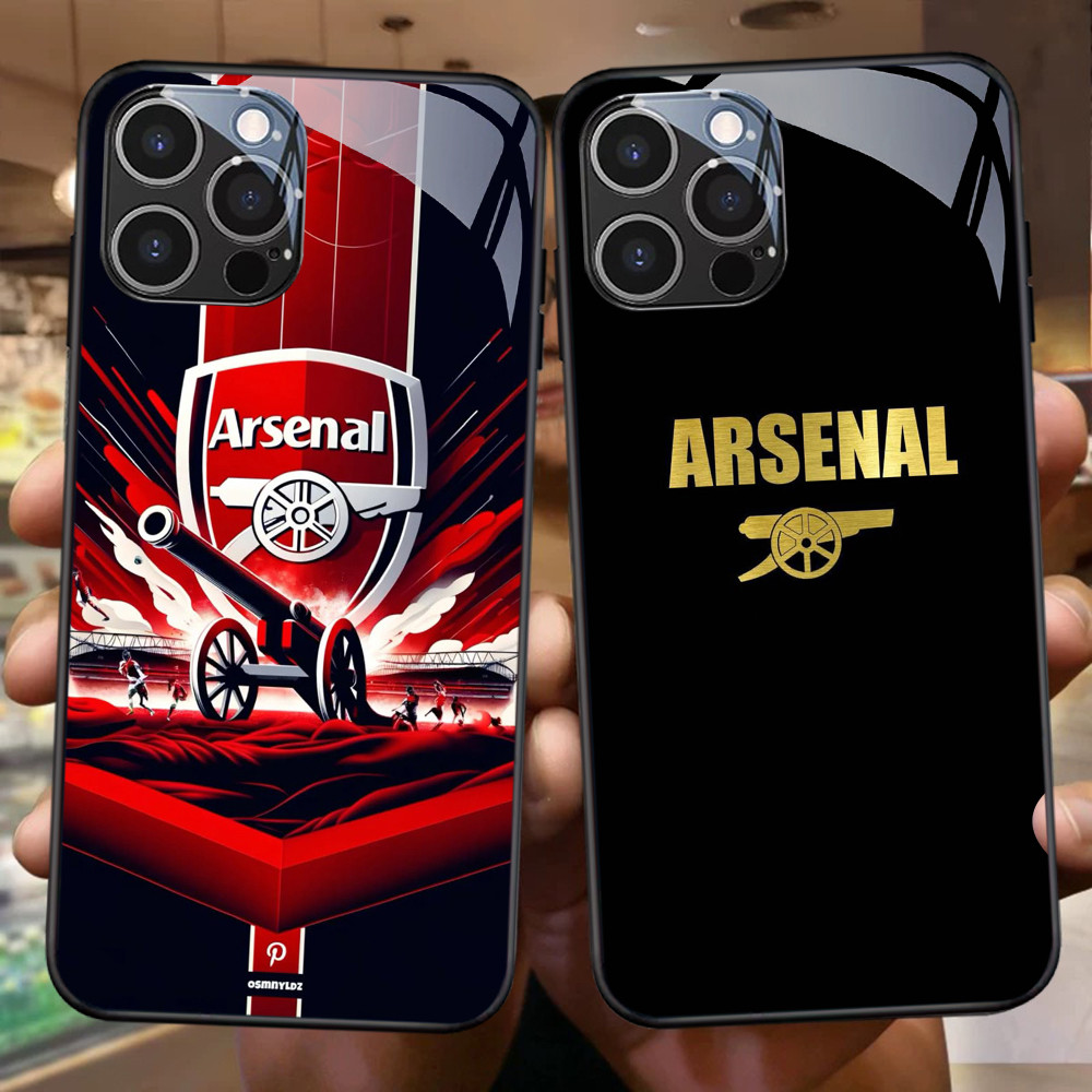 FB-1 Arsenal FC HD Glass Case สําหรับ iPhone XR 13 14 15 Pro Max Plus