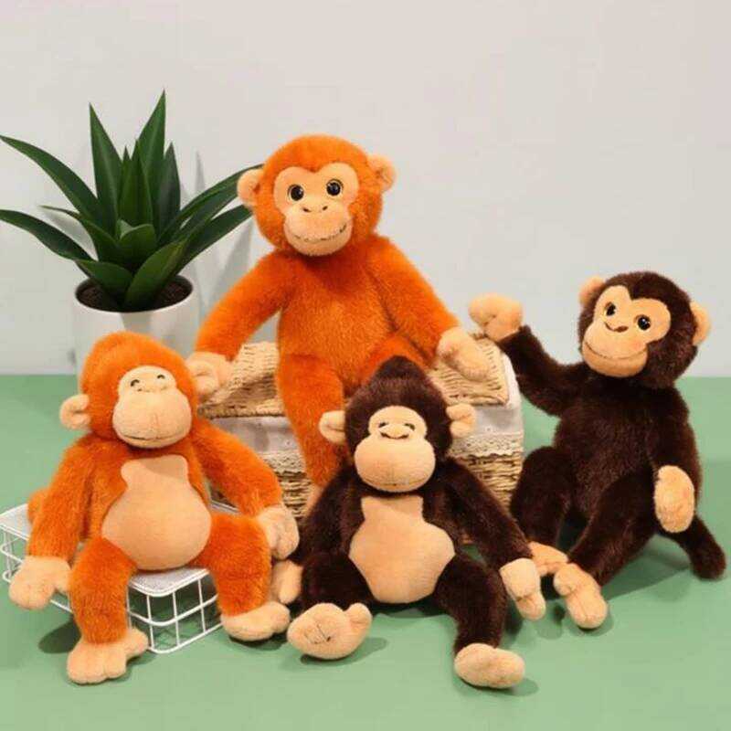 C Cute Golden Monkey Plush Toy Simulated Gibbon Stuffed Animal Soft Monkey Doll Room Decor Cartoon