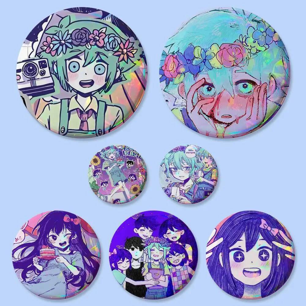 O-Omori Aubrey Basil ป้ายน่ารักรอบป้ายประณีตเข็มกลัด Creative Pins สําหรับเสื้อผ้าหมวกกระเป๋าเป้สะพา