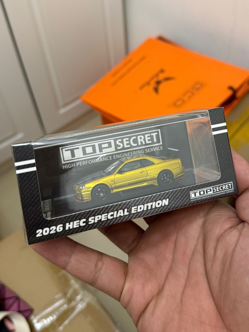 BMC X TOP SECRET 1/64 HEC 2026 รุ่นปักกิ่งนิทรรศการพิเศษ Nissan BNR34 Golden GTR35 สีเทา-น้ําเงินรถร