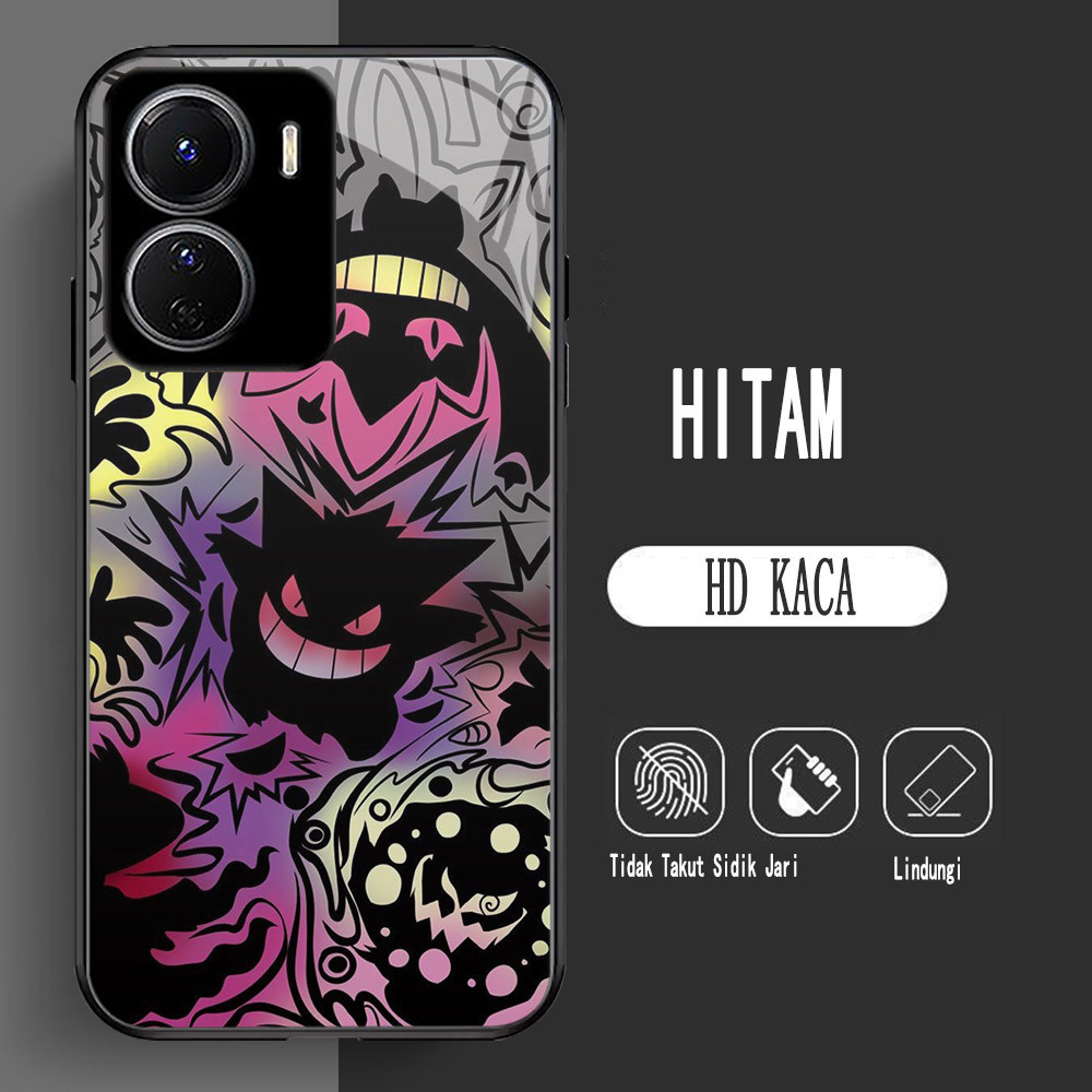 Y-8 Pokemon Gengar HD Glass Casing สําหรับ OPPO A96 A57 Reno 7 A76 A77 A57S A36 8 A77S กรณี