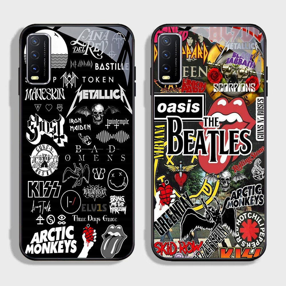 FB-43 ROCK Rock HD Glass Case Casing Kaca สําหรับ VIVO Y50 S1 Y20s Y30 V15 Y20i V27E Y20 Pro