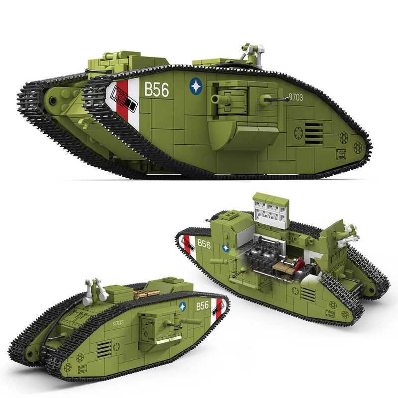 C Ww1 Military World War I Army Building Bloc Set Heavy Tank Mk.V Bric City Construction Toy For Ch