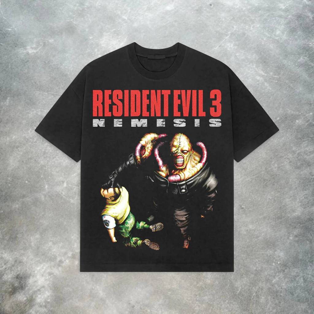 Resident Evil 3 Nemesis เสื้อยืดฤดูร้อนผู้ชาย Jill Valentine Classic Horror Gaming Graphic Short