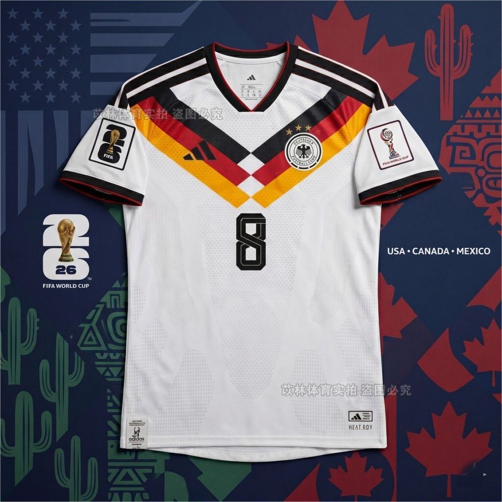ทีมชาติเยอรมัน 2026 เสื้อฟุตบอลโลกเหย้านักเตะแฟนฉบับเสื้อฟุตบอลฮาร์วาร์ด Zkross 7