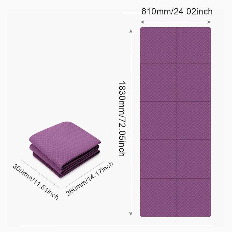 C Foldable Yoga Mat Folding Fitness Exercise Mat Double Sided Travel Yoga Mat Non-Slip For Yoga Pil