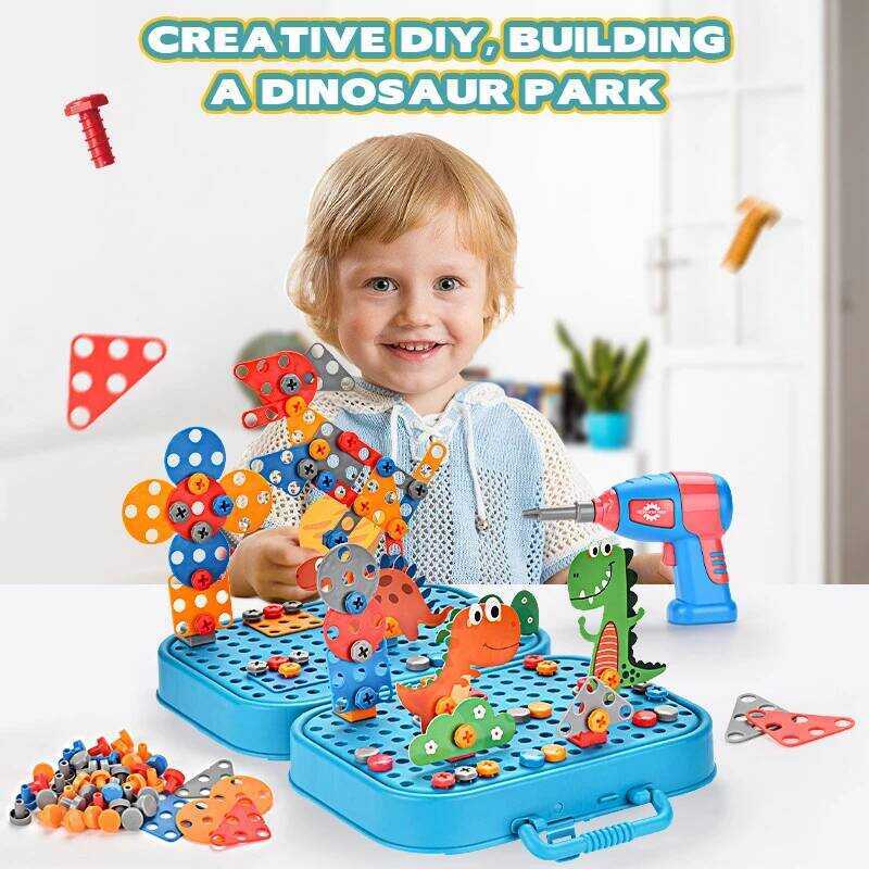 C DIY Disassembly Drill Simulated Toolbox Assembly Eduional Toys Children Screw Tightening Toolbox