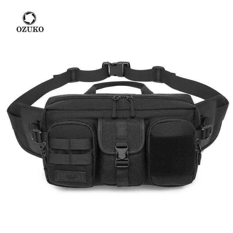 C OZUKO Belt Holder Male Waterproof Shoulder S Men Fashion Short Trip Messenger USB Charging Crossb