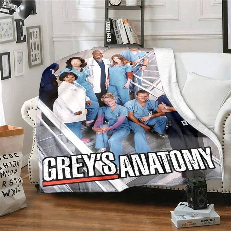 ทีวีตัวเลข G-Greys Anatomy โยนผ้าห่ม Soft Flannel ผ้าห่มบางสําหรับเตียงโซฟาผ้าคลุมเตียง picnic cooli