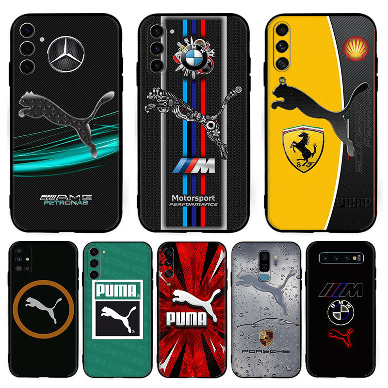 สําหรับ Samsung S7 Edge S8 Plus S9 S10 S10E Lite S20 Ultra Puma TPU สีดําซิลิโคนอ่อนนุ่มเคสโทรศัพท์ 