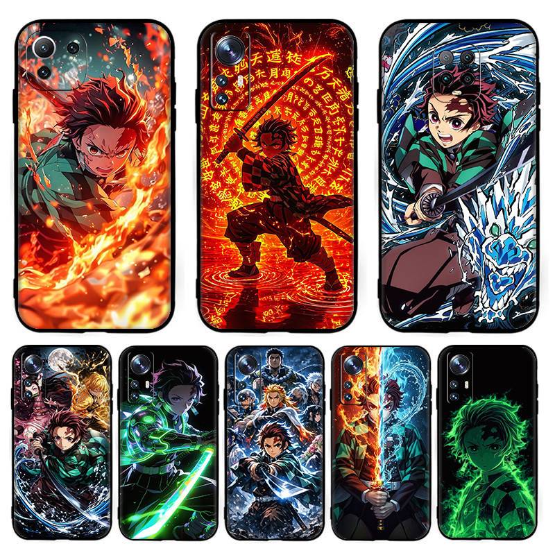 สําหรับ Xiaomi POCO F5Pro C65 C55 F5 X5Pro X5 M6 F6 Pro อะนิเมะการ์ตูน Demon Slayer TPU สีดําซิลิโคน