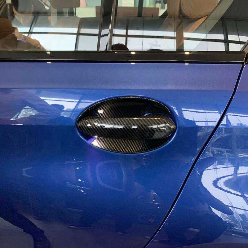 5 ชิ้นคาร์บอนไฟเบอร์ ABS ภายนอกประตูสําหรับ 3 Series G20 G21 G28 2019 2020 Auto Pro Zone