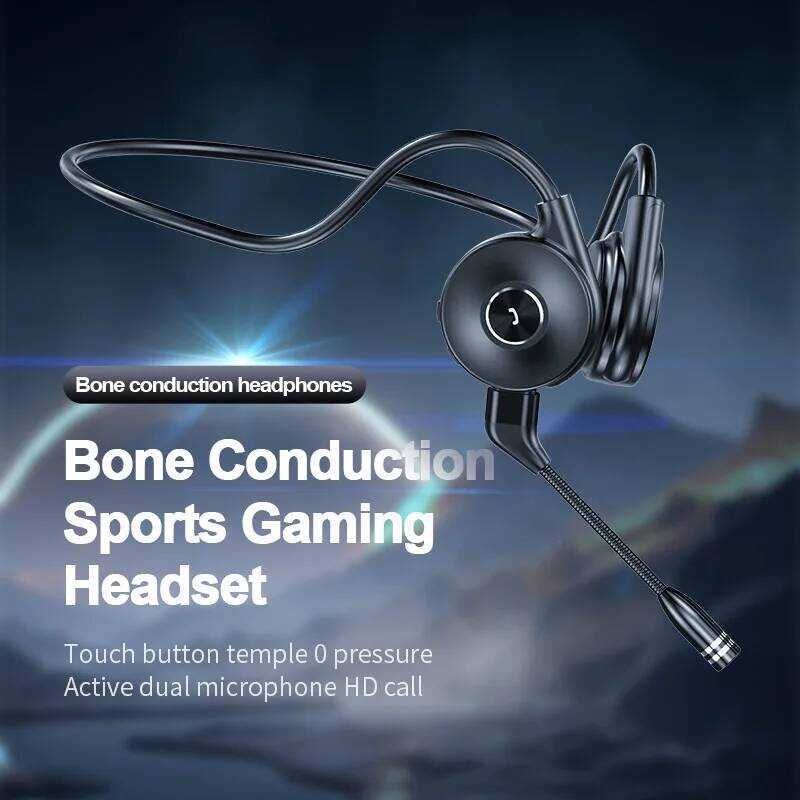 หูฟังแบบมีสายกันน้ําชุดหูฟังกีฬากันเหงื่อเสียงเบส Bone Conduction หูฟังไมโครโฟน HD