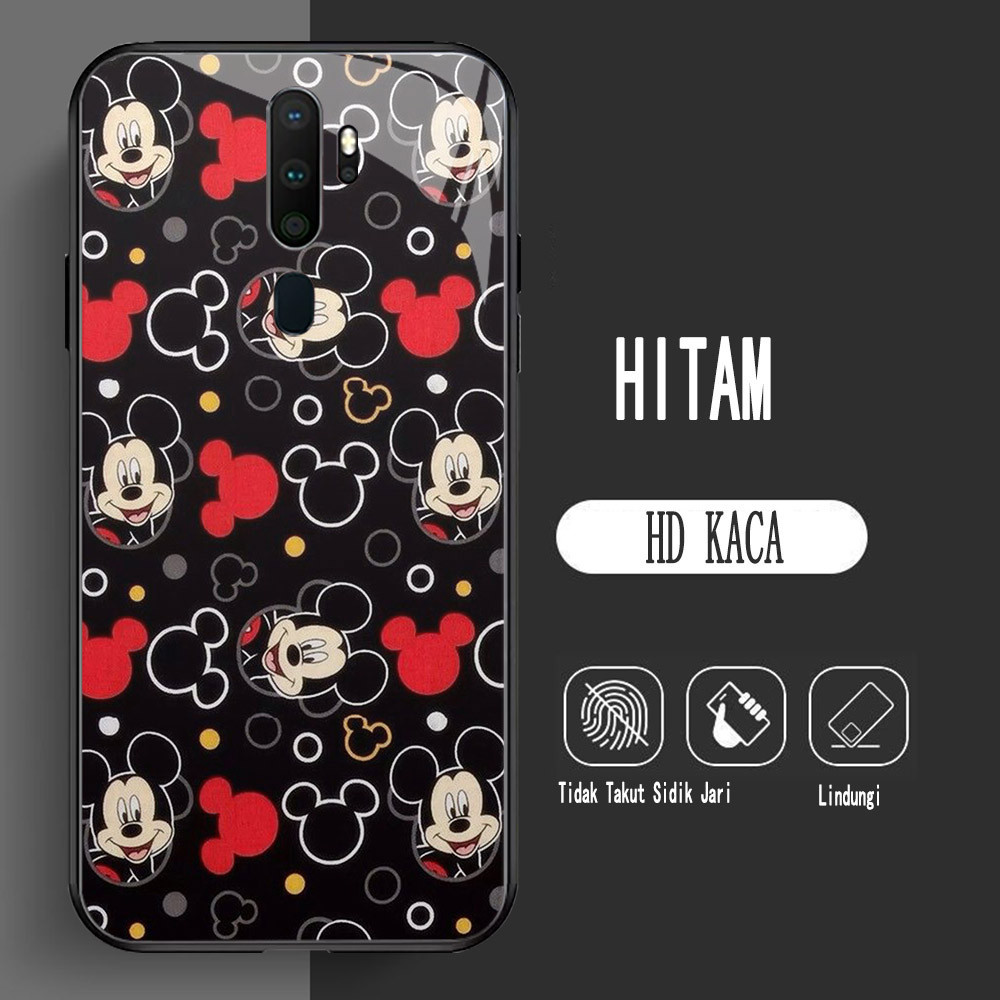 Y-11 Mickey HD Glass Casing สําหรับ OPPO Reno 2F A5 F11 12F 2Z F17 A9 2020 Pro Case
