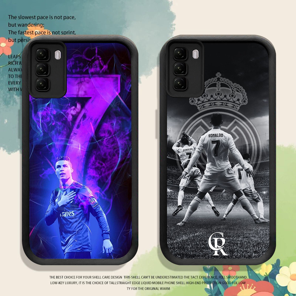ปลอกสีดําสําหรับ Infinix Note Smart HOT 60 10Plus 10 40i 9 60i 50S 50X 5G FB-44 Ronaldo CR7
