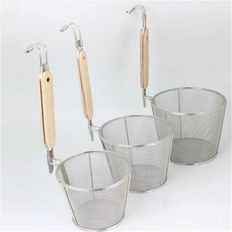 C Frying Basket Strainer 304 Stainless Steel Fryer Cooking Colanders Chef Basket Kitchen Sink Strai