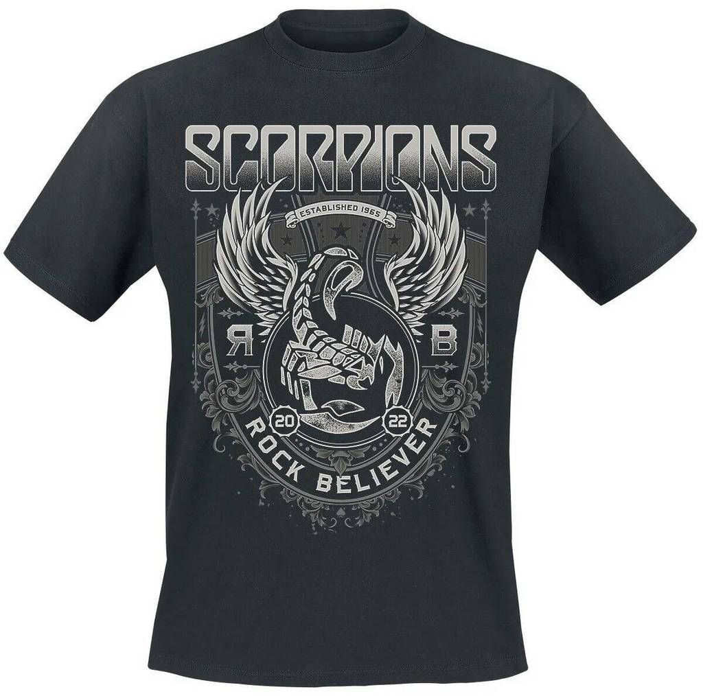 Scorpions Winged Scorpion Rock Believer T เสื้อ, ผ้าฝ้าย 100% Unisex, Hard Rock Streetwear
