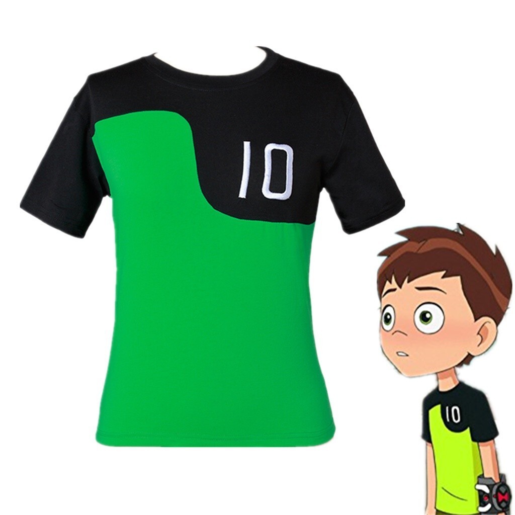 [เสื้อผ้าเด็ก ]การ์ตูนแฟชั่นใหม่ Ben 10 Alien Force Reboot Green Jersey Tee Benjamin เด็กผู้ใหญ่ชุดคอสเพลย์
 ใส่สบาย