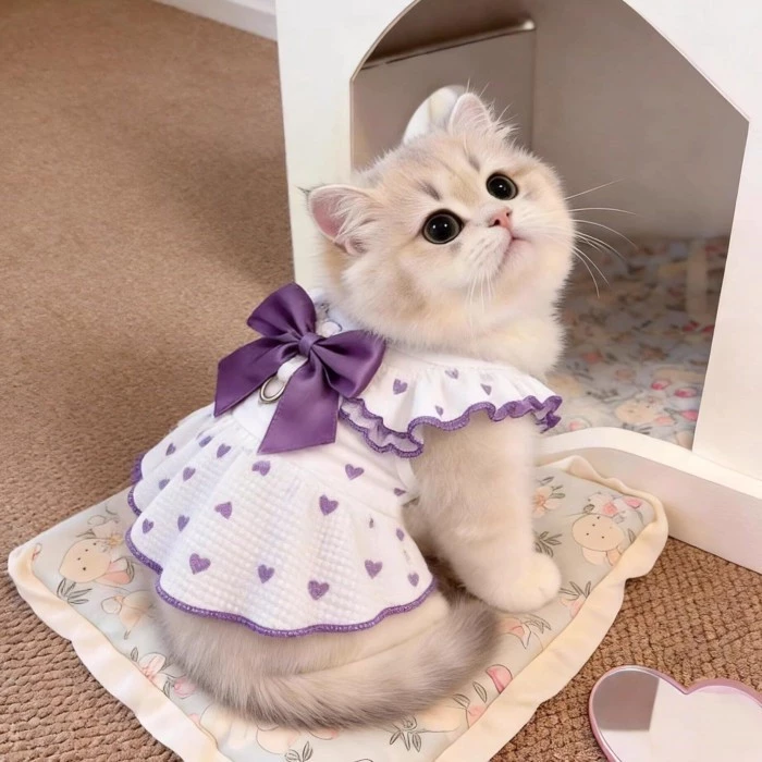 [คลังสินค้าพร้อม] Cat Summer Breathable Anti-Lint Thin Cute Skirt 0.5-6.5kg thumbnail 8