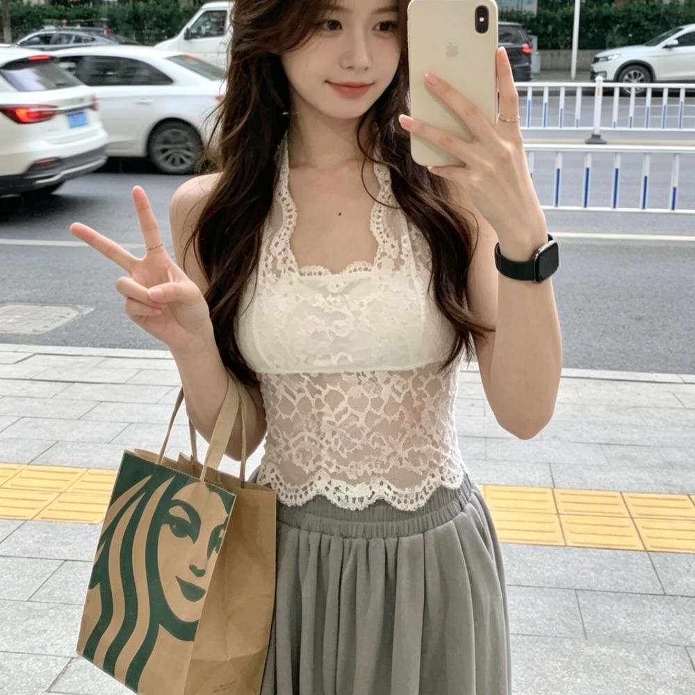 Lace Halter Bralette เซ็กซี่และน่ารักสไตล์สําหรับฤดูร้อน