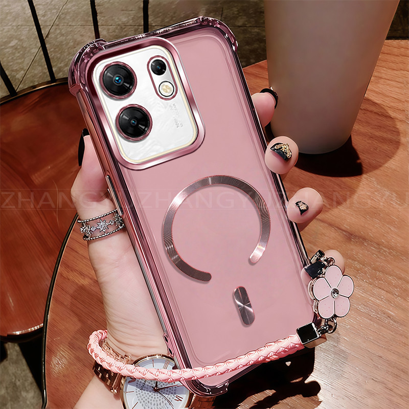 เหมาะสําหรับเคสโทรศัพท์ infinix ZERO 30 4G ใหม่แม่เหล็กชาร์จไร้สาย C-ring สี่มุมกันกระแทกเคสโทรศัพท์