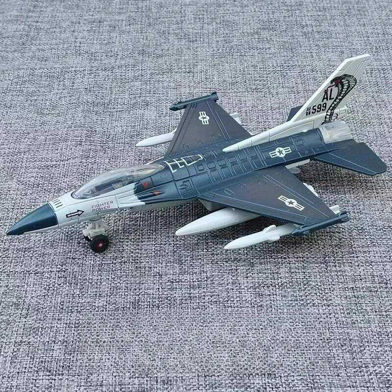 C American F-16 Fighter Alloy Aircraft Model With Sound Light Series Children's Aircraft Model Toy