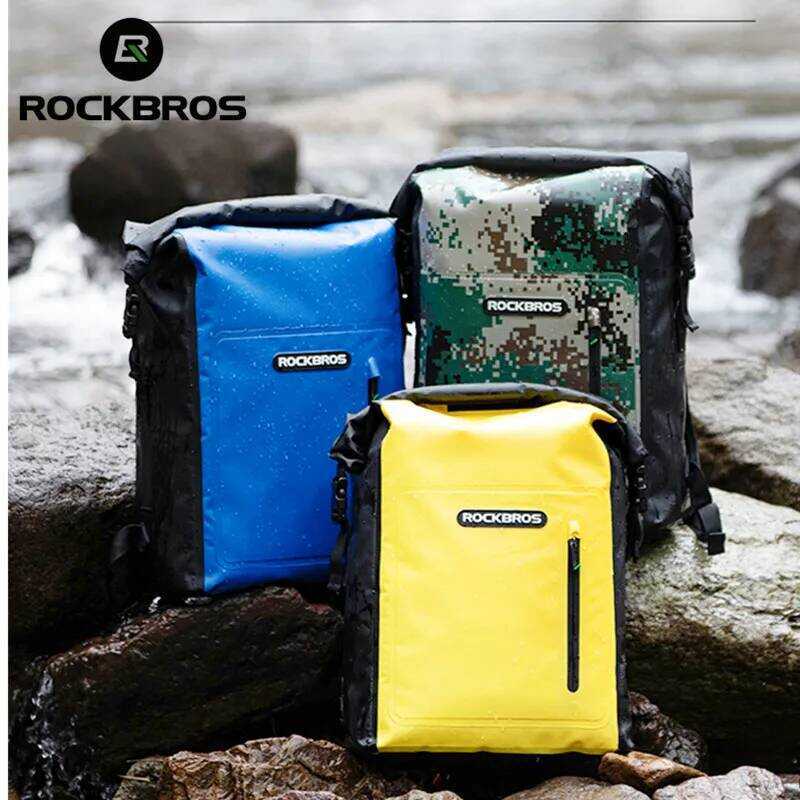C ROBROS Beach Men Women Bike Waterproof Swimming PVC Travel Sandproof Roll Top Backpack 25L Bicycl