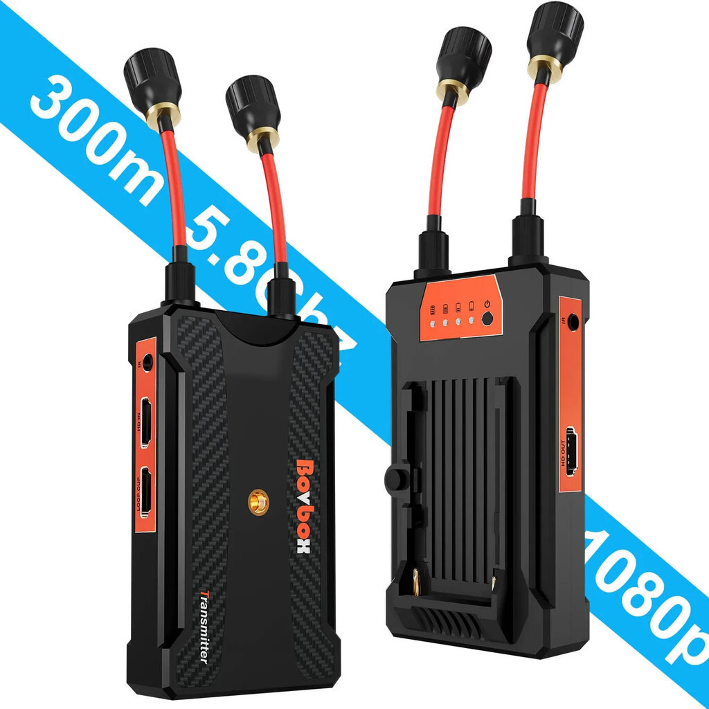 5.8GHz Wireless HDMI Extender 300m เครื่องส่งสัญญาณวิดีโอรองรับ NP F970 แบตเตอรี่สําหรับกล้อง DSLR P