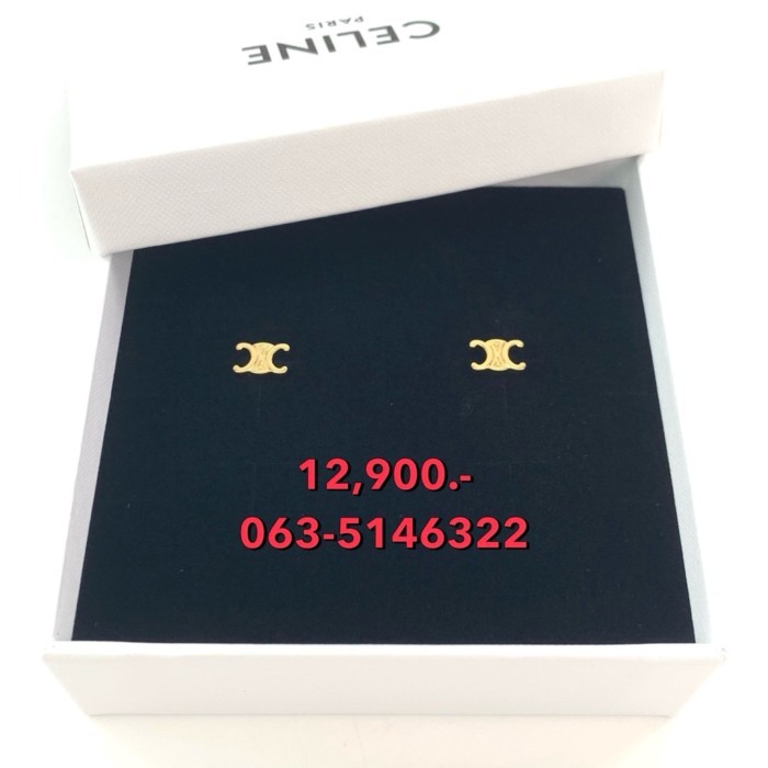 Celine ต่างหูLogo Celine Triomphe รุ่น 461CY6BRA ของแท้ 100%