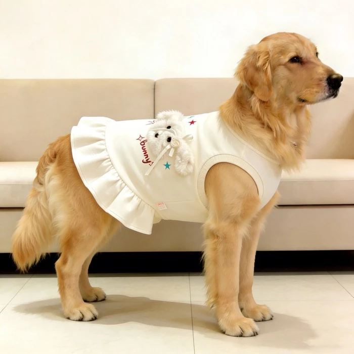 [คลังสินค้าพร้อม ข้อเสนอพิเศษ] เสื้อผ้าสุนัขสุนัขขนาดใหญ่ลูกสุนัขสามมิติลูกไม้เสื้อกั๊กบาง thumbnail 3