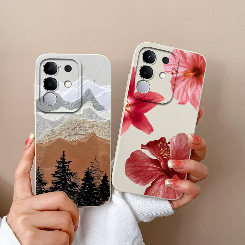 สําหรับ Vivo Y29 4G 5G Vivo Y29s Y29t กรณีดอกไม้ที่สวยงาม Mountain Range ซิลิโคนนุ่ม Antipill ทนทานค