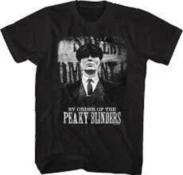 เสื้อยืดผ้าฝ้ายแท้แบบหลวมจากThomas Shelby Peaky Blinders สำหรับทุกเพศ แขนสั้น สไตล์Y2K