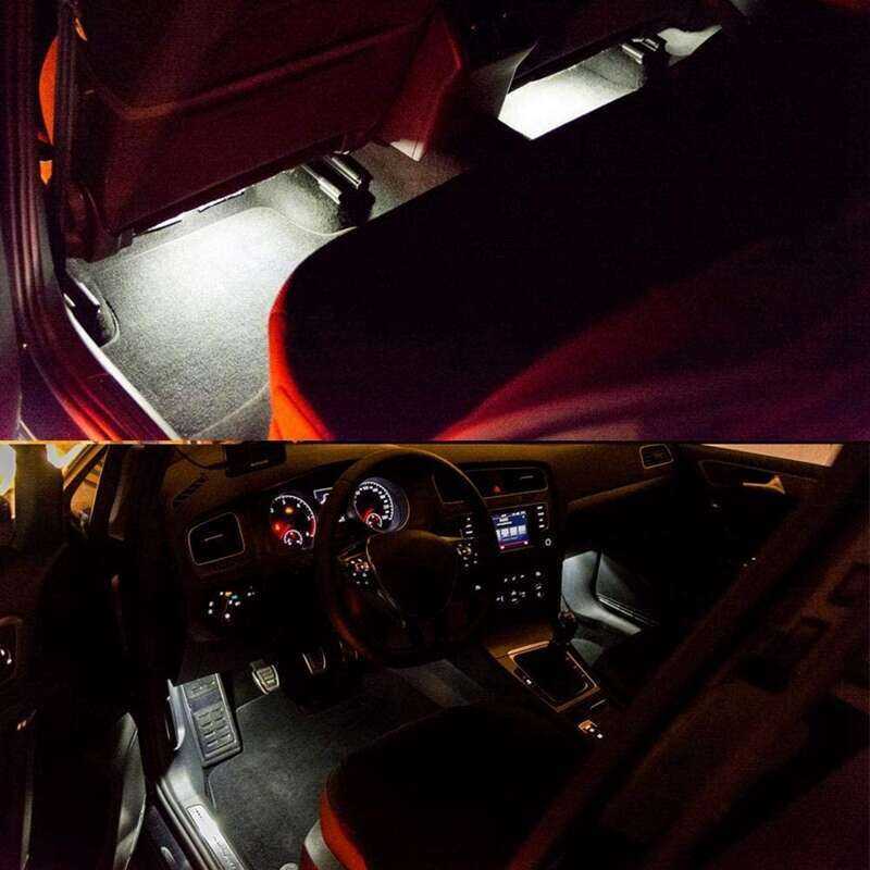 ไฟ LED Footwell 4 ชิ้นไฟภายในพร้อมสายไฟ 4E0947415A Fit For- A3 A4 A5 A6 A7 A8 Q3 Q5 Auto Pro Zone