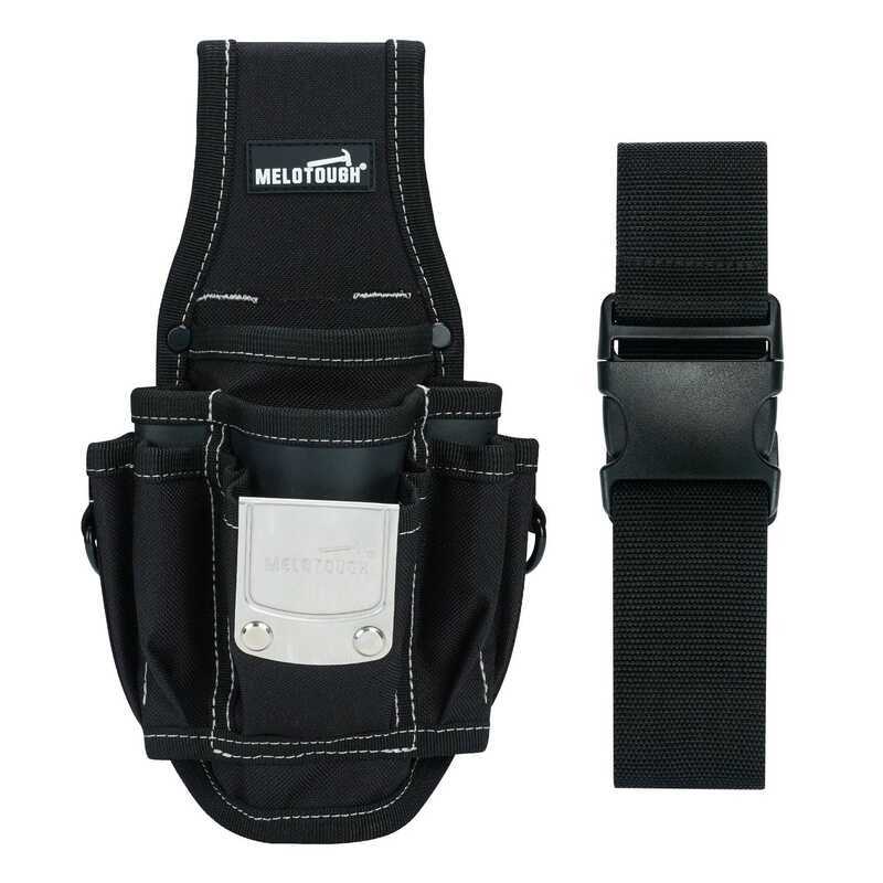 C Tool Belt Pouch-Small Tool Pouch With Quick Release Belt Clip,Clip On Larger Pockets & Loop, Clip