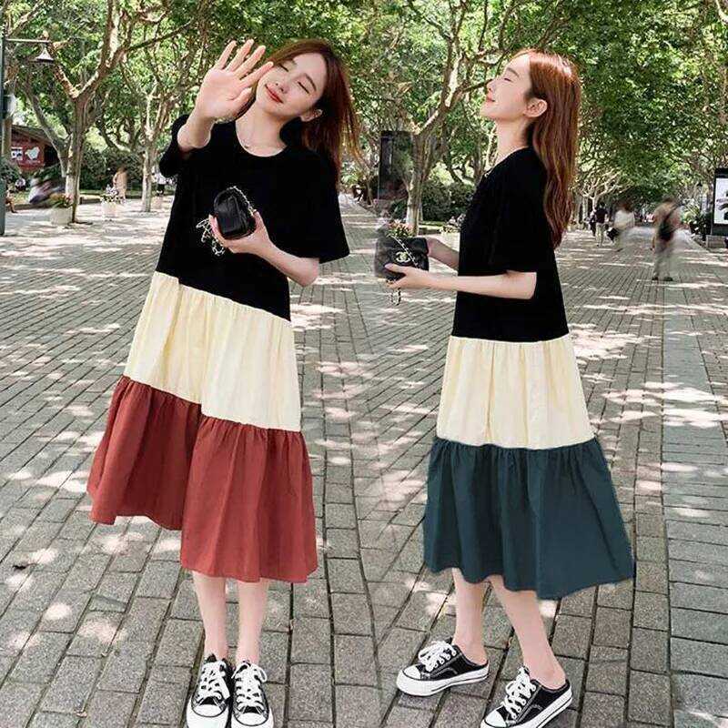 ▥ Maternity Nursing Dresses Summer Clothes For Pregnant Women Casual Pregnancy Dress Mother Bre