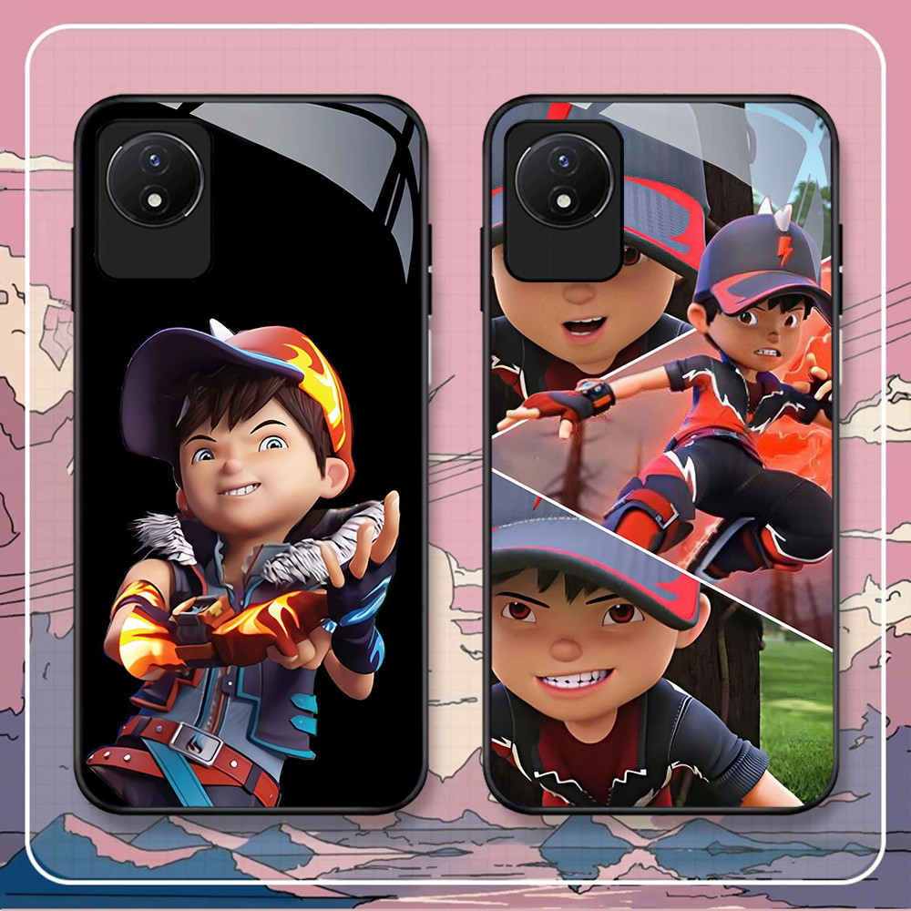 FB-4 BoBoiBoy Galaxy Series HD Glass CaseปลอกKacaสําหรับVIVO V17 Y200 V5 Y02A V19 Y81 Y200E Y02 Y66 