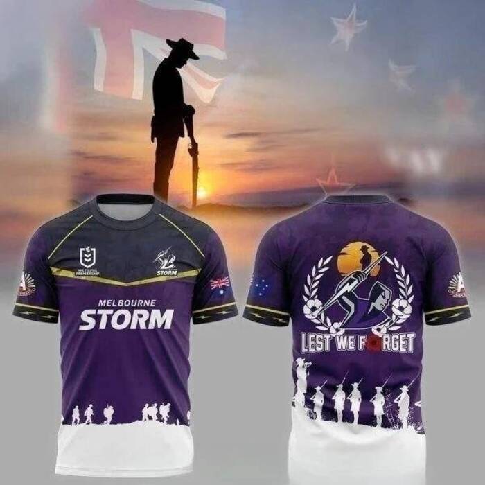 Melbourne Storm NRL ANZAC Day "Lest We Forget" Jersey Family Matching Star Chasing เสื้อยืดเหมาะสําห