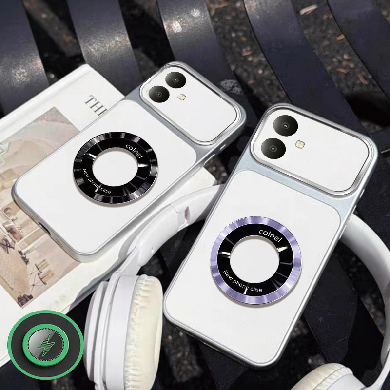 เหมาะสําหรับเคสโทรศัพท์ infinix SMART 20 ออกแบบใหม่รูปแบบหนังแว่นขยายแม่เหล็กดูดไม่มีที่สิ้นสุดชาร์จกระจกหน้าต่างขนาดใหญ่กันกระแทกปลอก TPDSC10