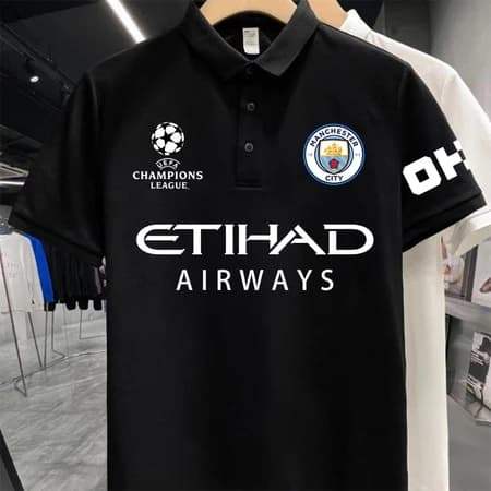 เสื้อโปโลแขนสั้น แมนซิตี้ ยูฟ่าแชมเปียนส์ลีก สำหรับแฟน ๆ ลดราคาวันนี้