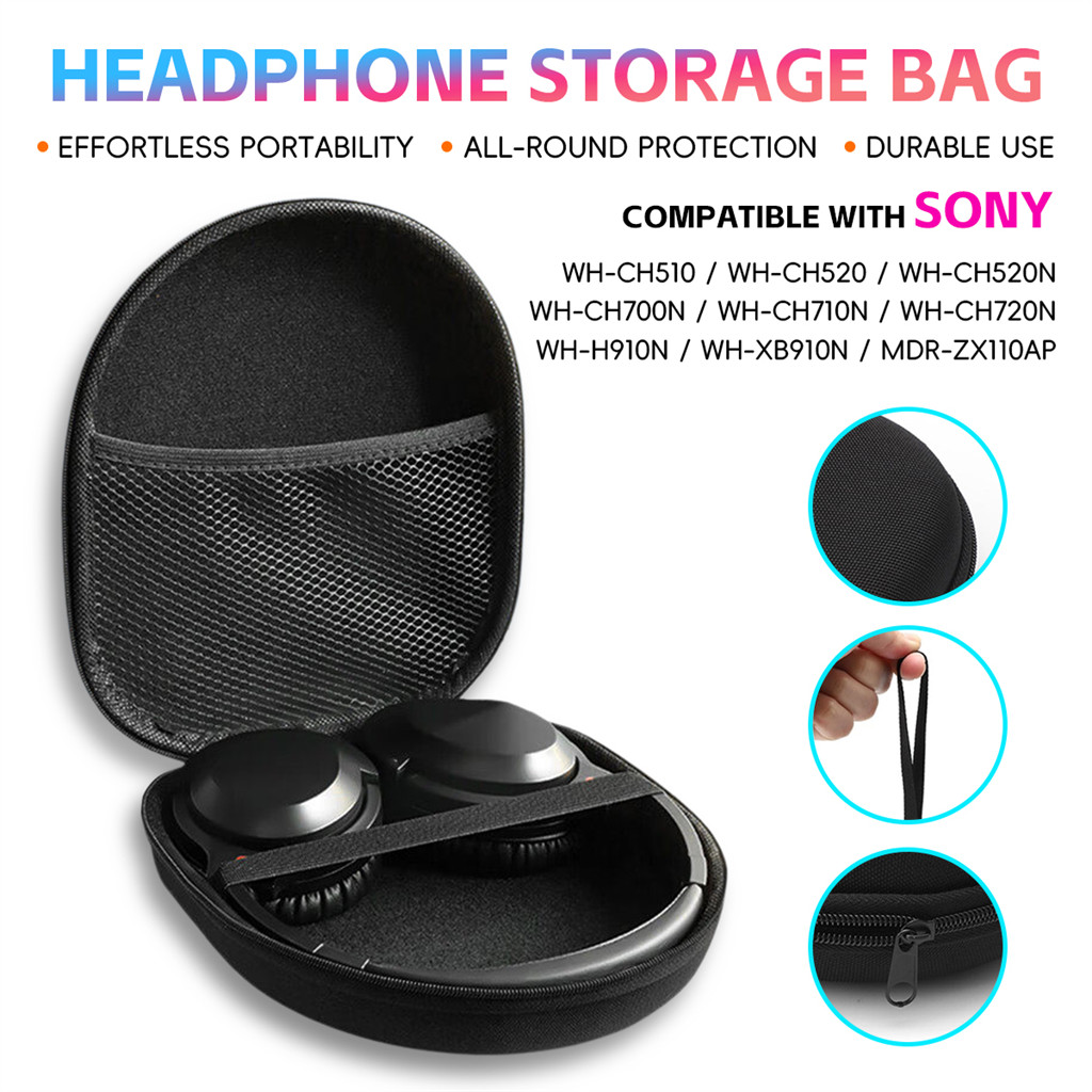ใช้งานร่วมกับ Sony WH CH510 CH520 CH520N CH700N CH710N CH720N H910N XB910N MDR-ZX110AP หูฟังสีดํากรณ