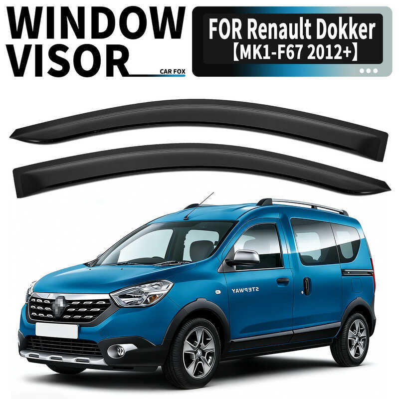 เหมาะสําหรับ Dacia Dokker หน้าต่าง visor หน้าต่างกันฝนกันฝนสปอยเลอร์บังแดด